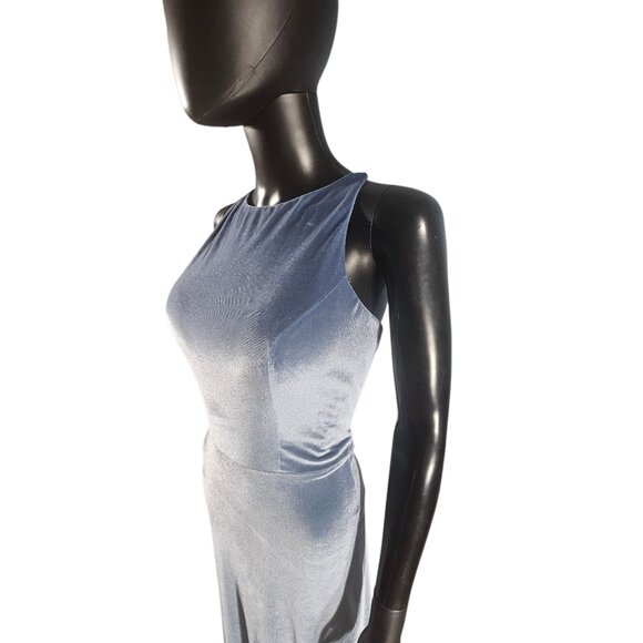 NWOT Slate Stretch Velvet Multi-Strap Maxi Formal Dress - Mori Lee - Picture 3 of 9